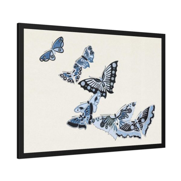 Japanese butterfly by Kamisaka Sekka's Cho senshu Framed Poster