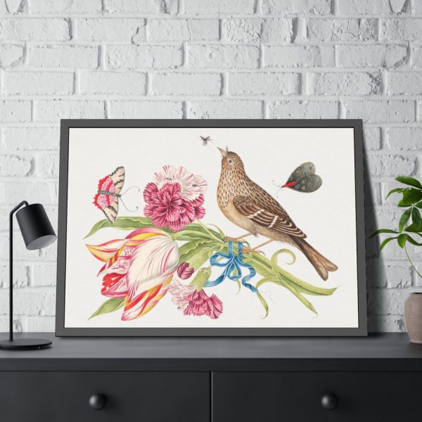 93855-159.jpg Ilustration of a Bouquet of Two Carnations Framed Poster