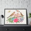 93855-167.jpg Brown Birds on Bouquet with Tulip Framed Poster