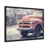 Abandoned Rusty Truck in Winter Framed Poster