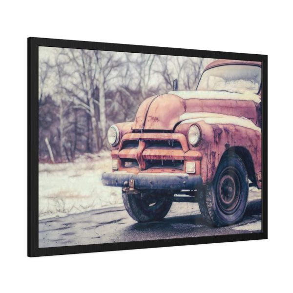 Abandoned Rusty Truck in Winter Framed Poster