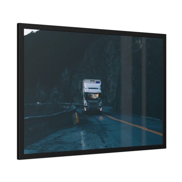 Scania Truck on the Road in the Mountains Framed Poster