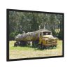 93855-237.jpg Log Truck Wrapped in Wire Framed Poster