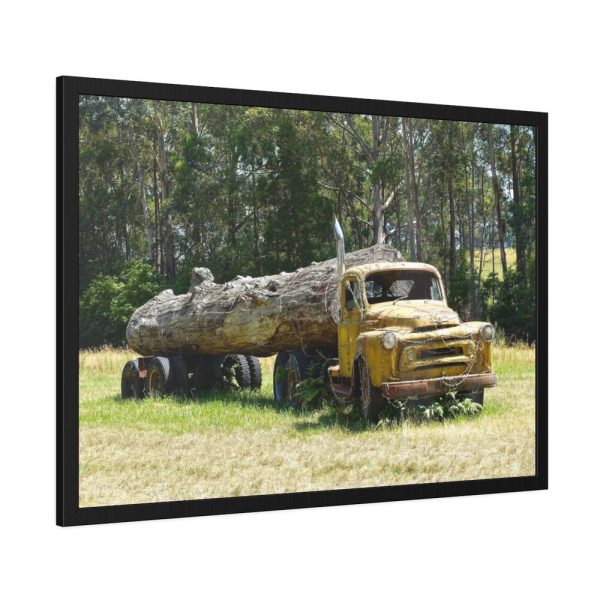 93855-237.jpg Log Truck Wrapped in Wire Framed Poster