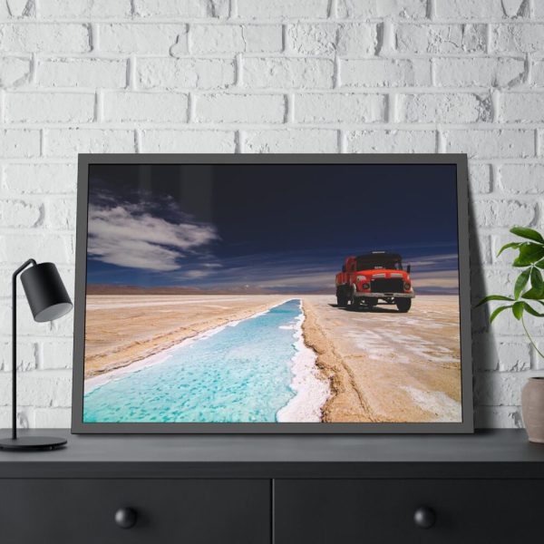 Truck on Salinas Grandes Framed Poster