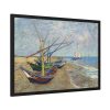 93855-269.jpg Fishing Boats on the Beach at Saintes-Maries by Vincent van Gogh Framed Poster