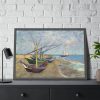 93855-271.jpg Fishing Boats on the Beach at Saintes-Maries by Vincent van Gogh Framed Poster
