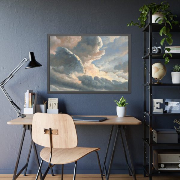 93855-346.jpg Study of Clouds with a Sunset by Simon Alexandre Clément Denis Framed Poster
