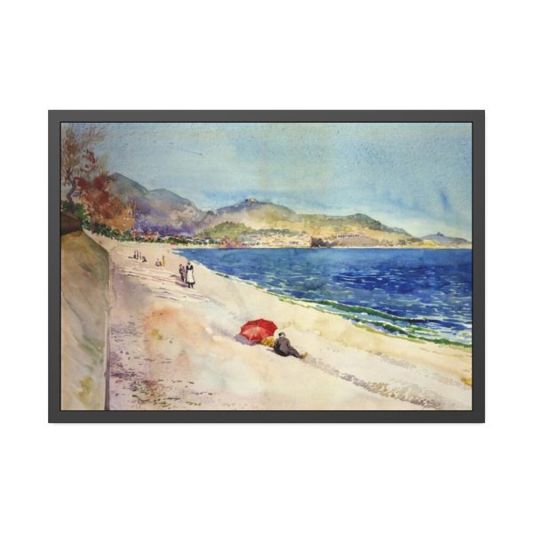93855-72.jpg On the Beach below the Promenade des Anglais Framed Poster