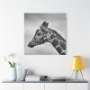 101419-37.jpg Black-and-White Photo of a Giraffe's Head Standard Canvas