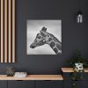 101419-38.jpg Black-and-White Photo of a Giraffe's Head Standard Canvas