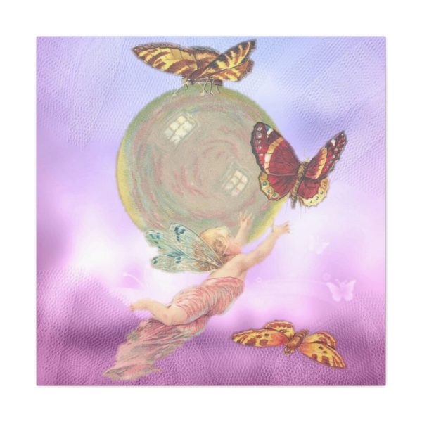 Vintage Angel Butterflies Cherub Standard Canvas
