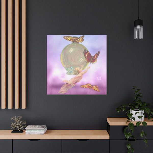 Vintage Angel Butterflies Cherub Standard Canvas