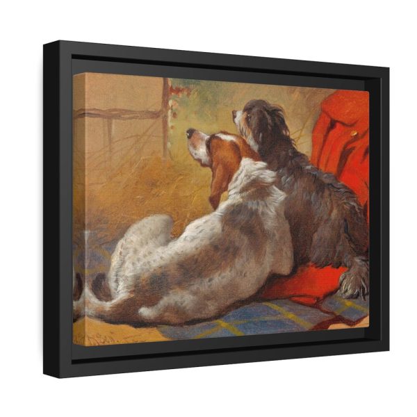 A Hound and a Bearded Collie by John Frederick Herring Framed Canvas