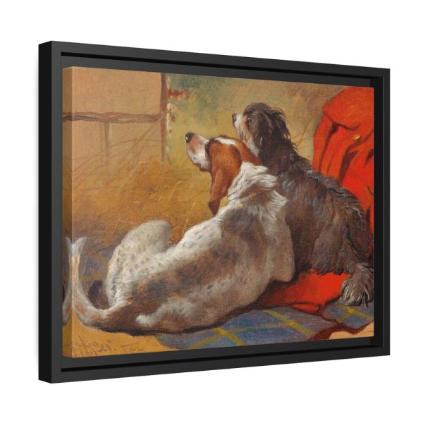 A Hound and a Bearded Collie by John Frederick Herring Framed Canvas