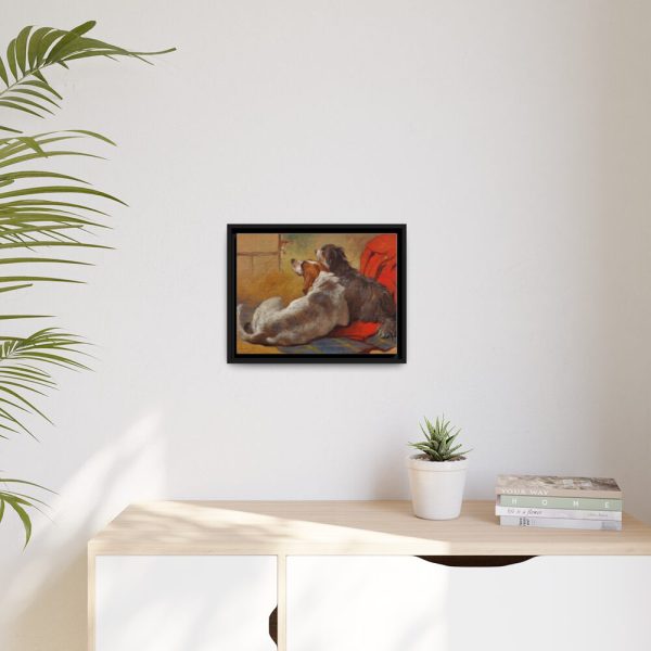 A Hound and a Bearded Collie by John Frederick Herring Framed Canvas