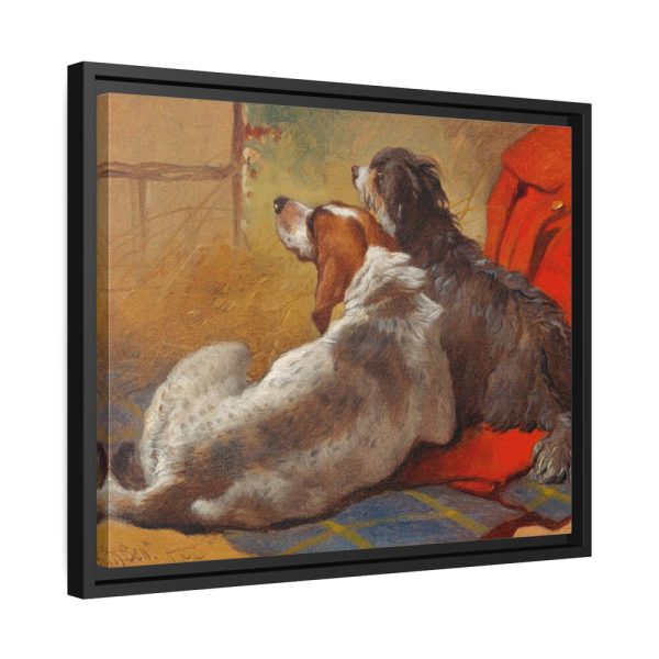 A Hound and a Bearded Collie by John Frederick Herring Framed Canvas
