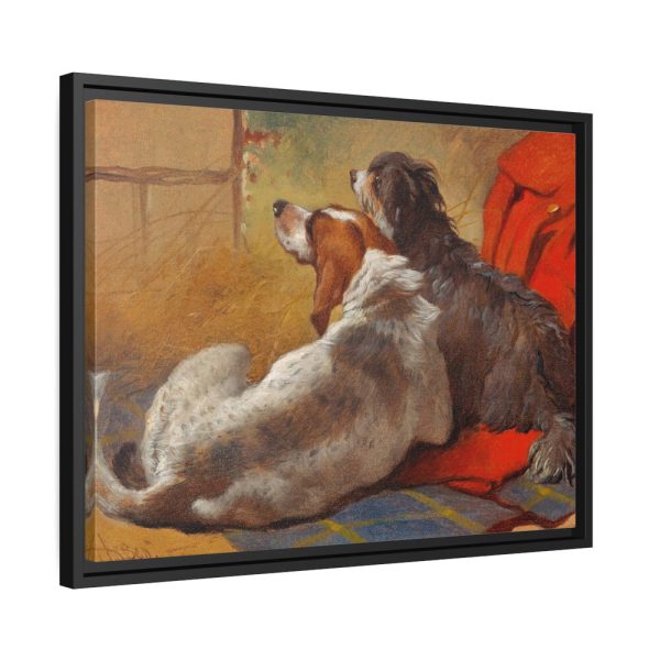 A Hound and a Bearded Collie by John Frederick Herring Framed Canvas