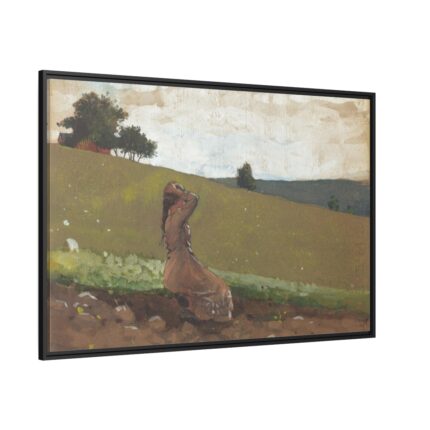 The Green Hill by Winslow Homer Framed Canvas