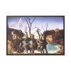 Swans Reflecting Elephants by Salvador Dali Framed Canvas