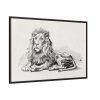 Vintage Lion Illustration by Albert Edelfelt Framed Canvas