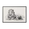 Vintage Lion Illustration by Albert Edelfelt Framed Canvas
