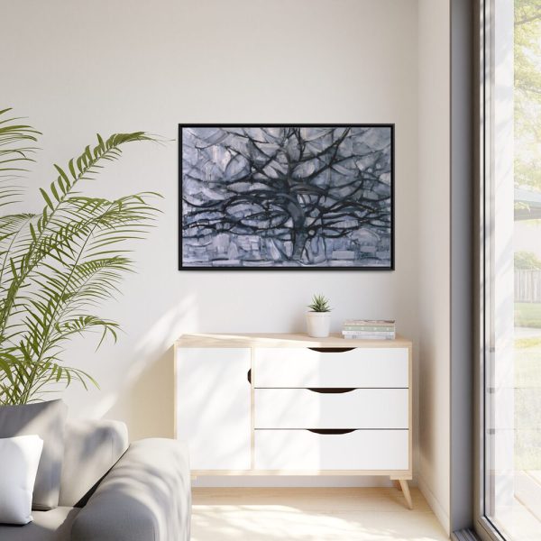 Piet Mondrian's Gray Tree Framed Canvas
