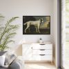 White Dog Painting By George Stubbs Framed Canvas