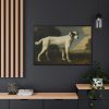 White Dog Painting By George Stubbs Framed Canvas