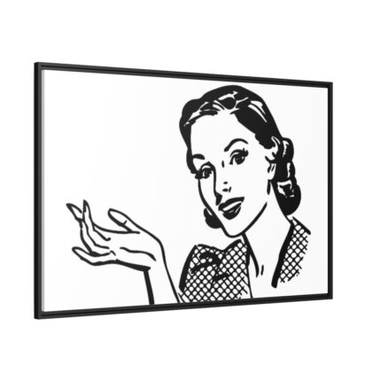 Beautiful Women in Line Art Framed Canvas