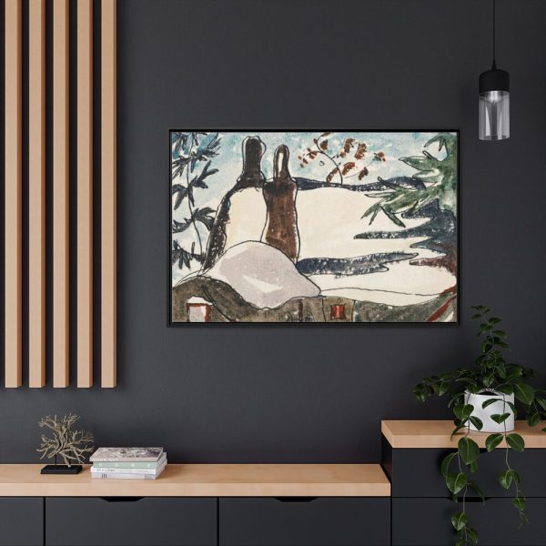 88289-224.jpg Snowy Rooftops and Trees by Arthur Dove Framed Canvas