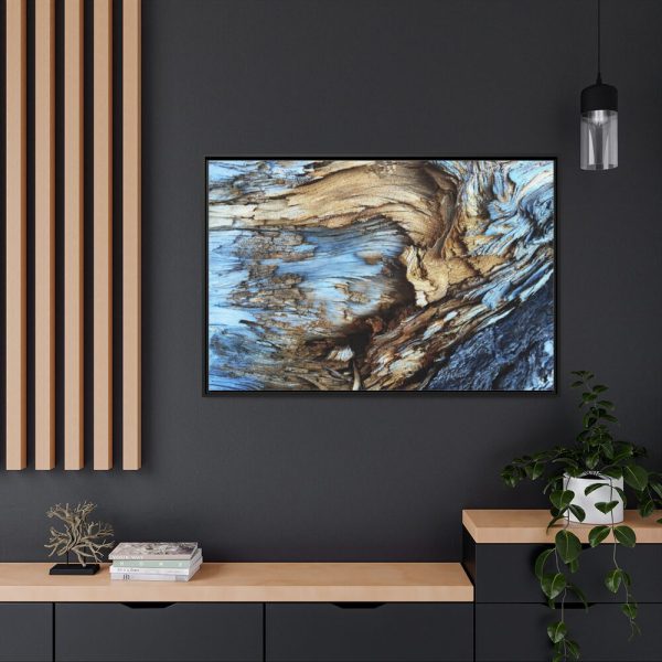 88289-274.jpg Abstract Texture in Light Brown and Blue Framed Canvas