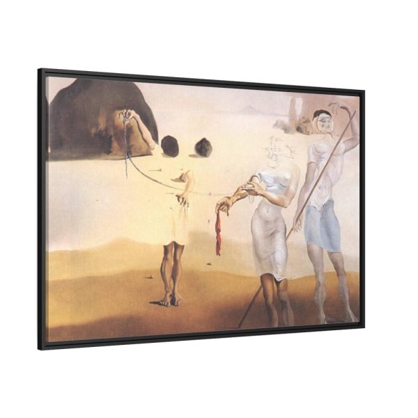 Enchanted Beach with Three Fluid Graces by Salvador Dali Framed Canvas
