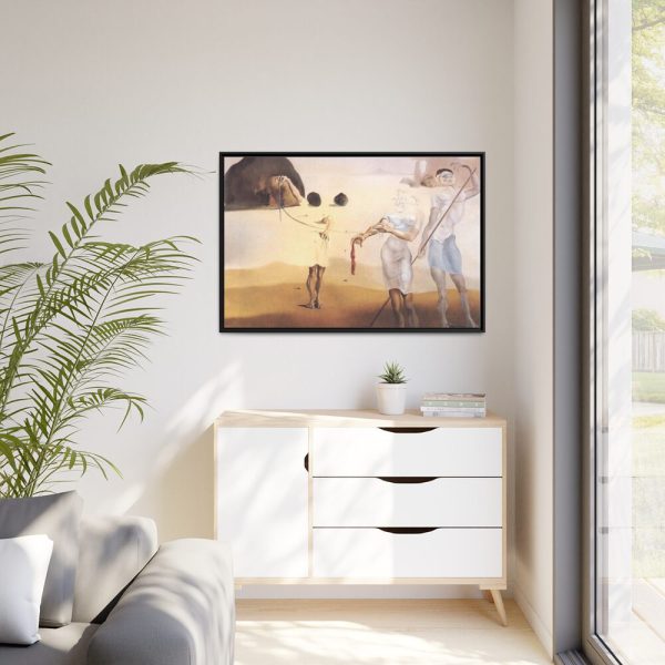 Enchanted Beach with Three Fluid Graces by Salvador Dali Framed Canvas