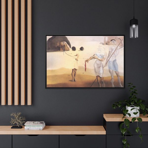 Enchanted Beach with Three Fluid Graces by Salvador Dali Framed Canvas