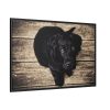 88289-340.jpg Black Labrador Dog Sitting on Wooden Floor Framed Canvas