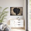 88289-343.jpg Black Labrador Dog Sitting on Wooden Floor Framed Canvas