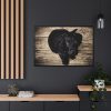 88289-344.jpg Black Labrador Dog Sitting on Wooden Floor Framed Canvas