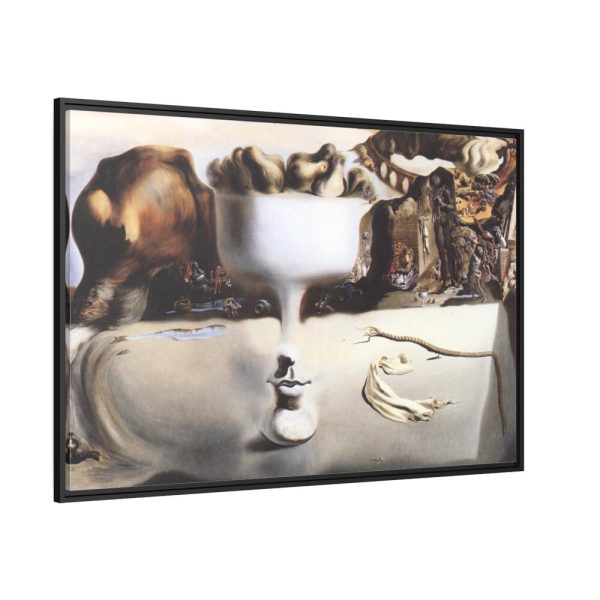 Apparition of Face and Fruit Dish on a Beach by Salvador Dali Framed Canvas