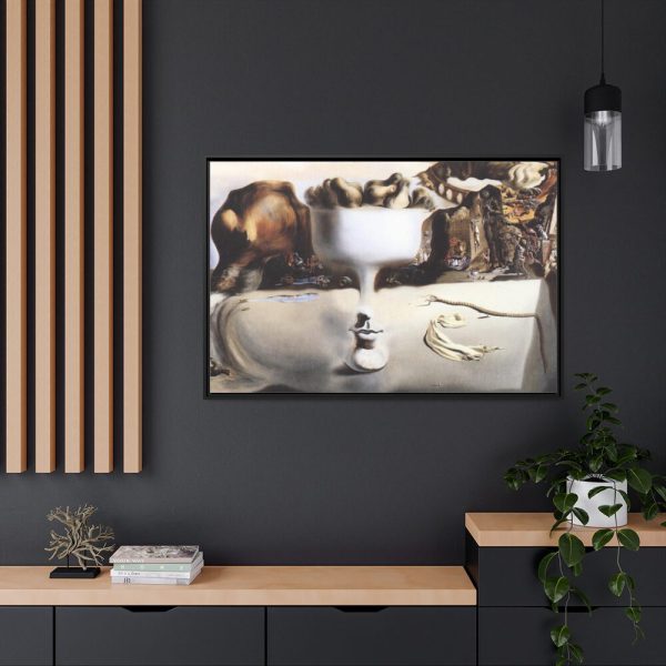 Apparition of Face and Fruit Dish on a Beach by Salvador Dali Framed Canvas