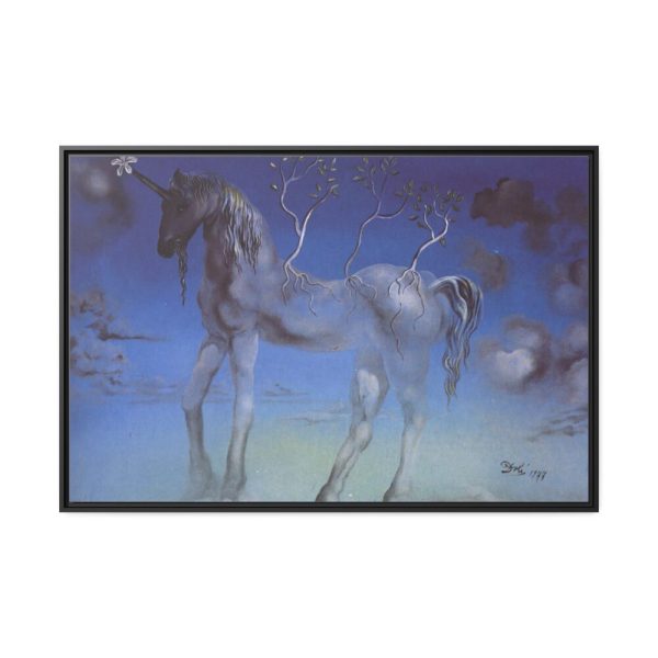 88289-386.jpg The Happy Unicorn by Salvador Dali Framed Canvas