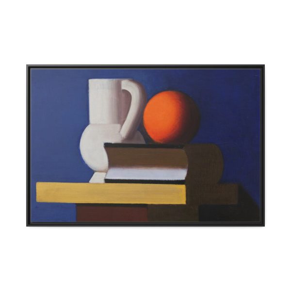 Arrangement with White Jug, Orange and Book by Vilhelm Lundstrøm Framed Canvas