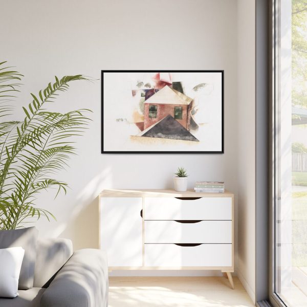 Houses with Red by Charles Demuth Framed Canvas