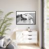 Labrador Retriever Dog in Black and White Framed Canvas