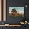 Boy and Girl in a Field with Sheep by Winslow Homer Framed Canvas