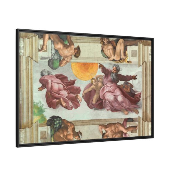 88289-495.jpg The Creation of the Sun and the Moon by Michelangelo Buonarroti Framed Canvas