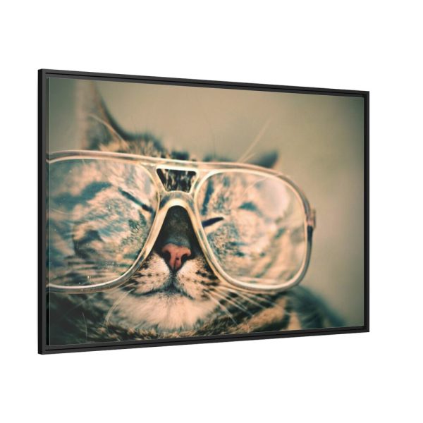 88289-515.jpg Cat Wearing Eyeglasses Framed Canvas