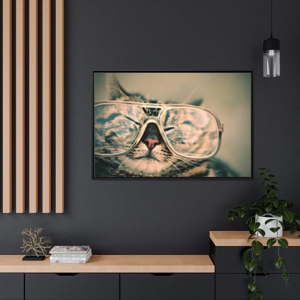 88289-519.jpg Cat Wearing Eyeglasses Framed Canvas