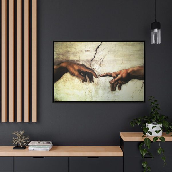 88289-524.jpg Part of The Creation of Adam Hands by Michelangelo Buonarroti Framed Canvas
