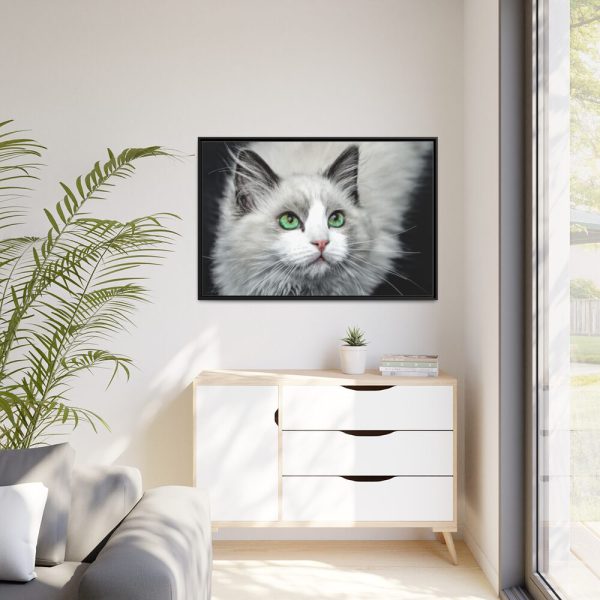 88289-538.jpg Cat with Green Blue Eyes Framed Canvas